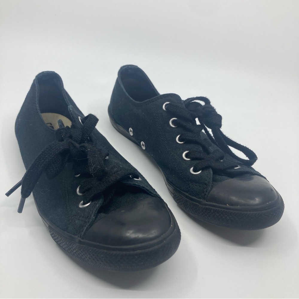 Converse All Star black canvas low top lace up sneakers shoes 7